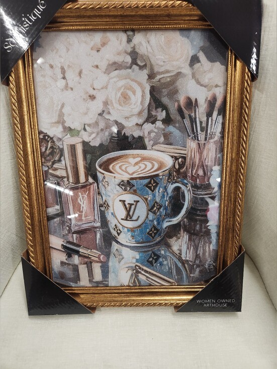 sophistique Other - Limited Edition Gold Framed Coffee Lux Logo Art Print Acrylic Glass Wall Decor